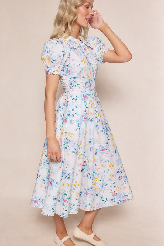 Sophia Dress in Blue Bouquet
