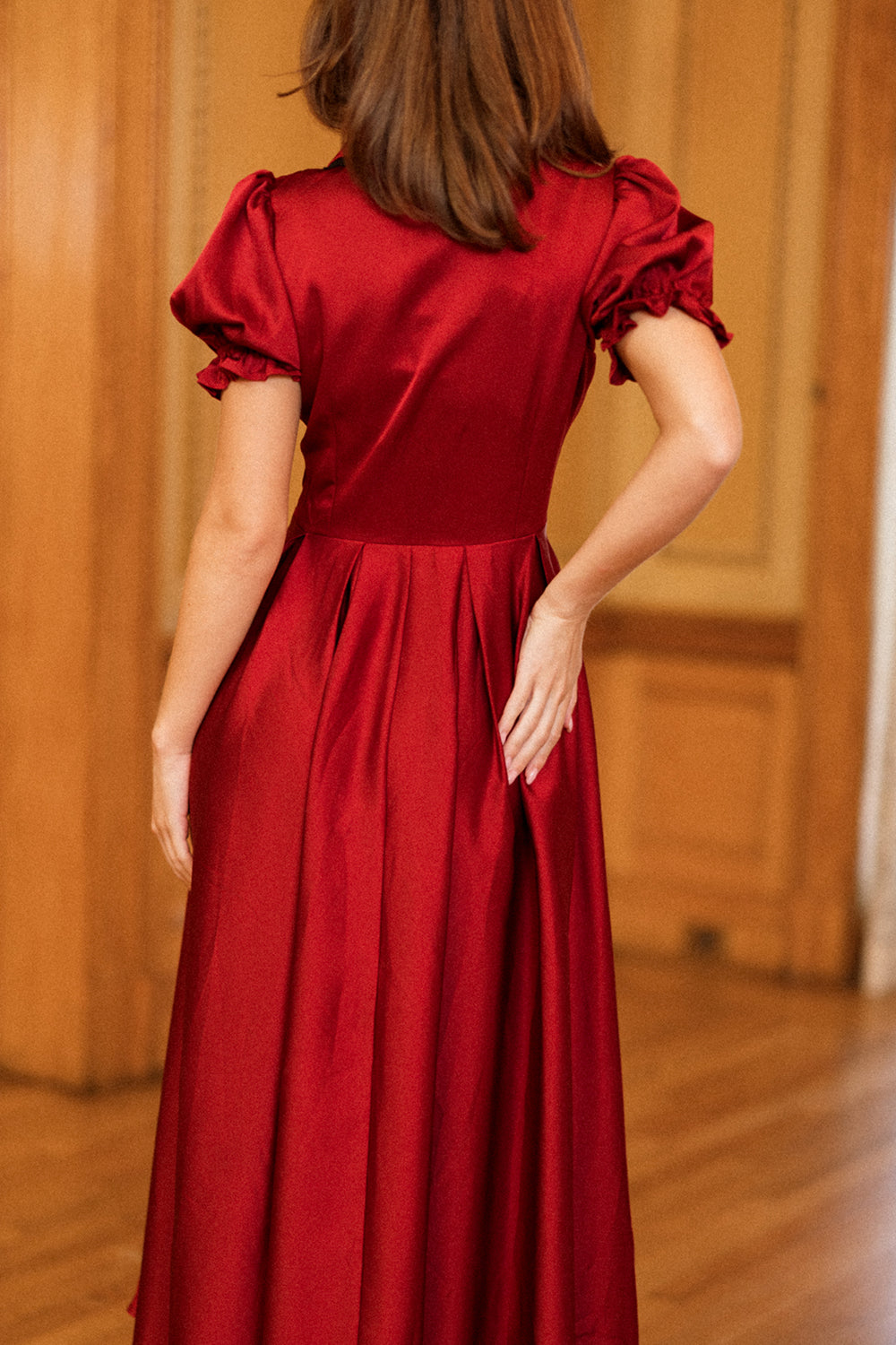 Sophia Dress in Garnet