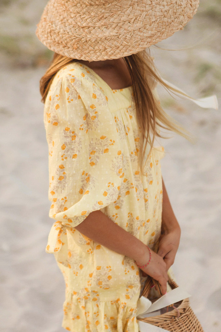 Mini Sunny Dress in Yellow Floral