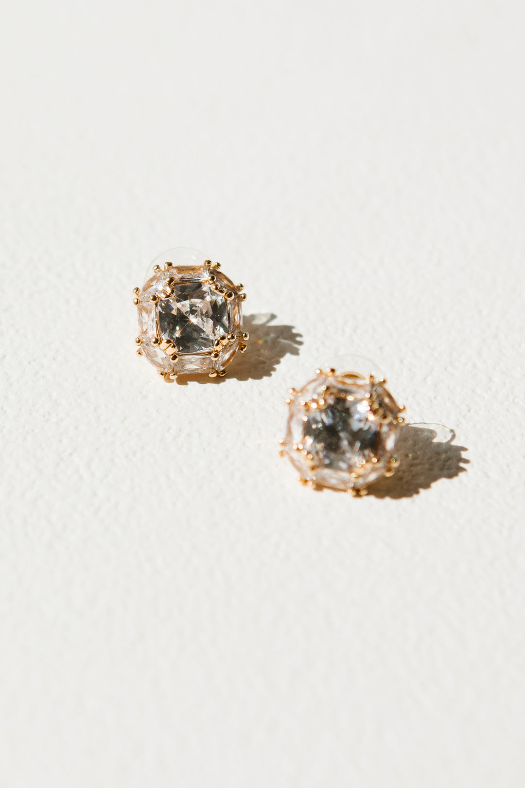 Square Crystal Stud Earrings