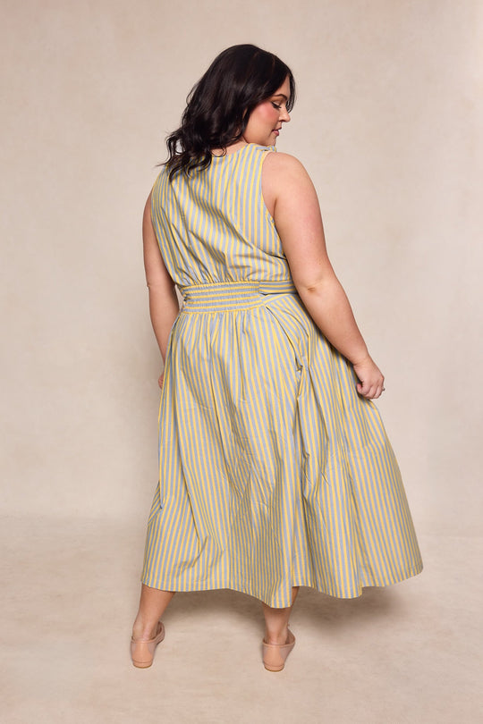 Glen Dress in Green Stripe M