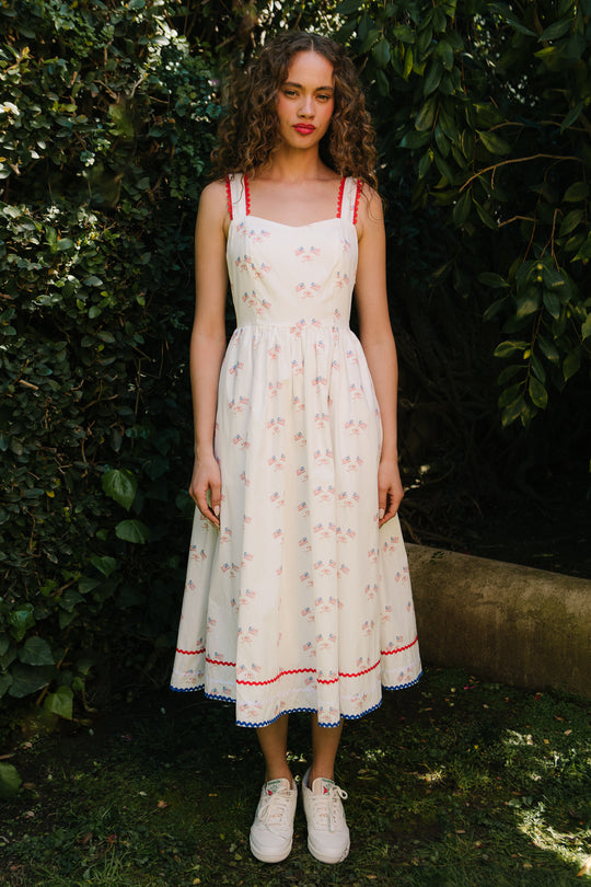 Star Spangled Dress in White