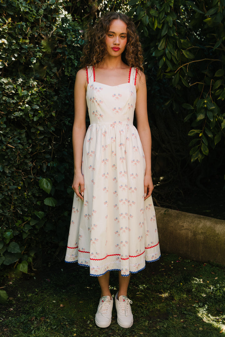Star Spangled Dress in White