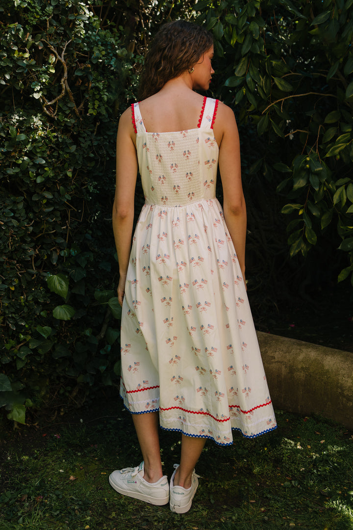 Star Spangled Dress in White