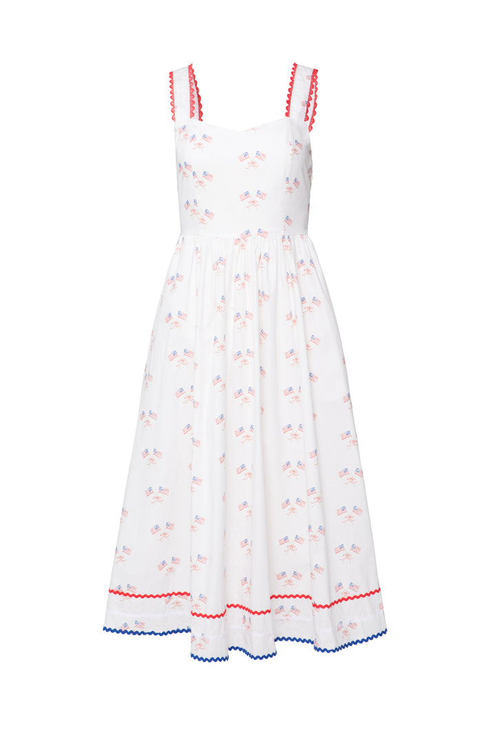 Star Spangled Dress in White