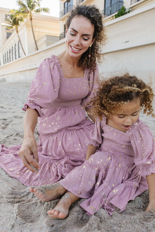 Mini Starry Nights Dress in Lilac