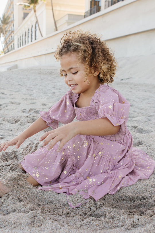 Mini Starry Nights Dress in Lilac