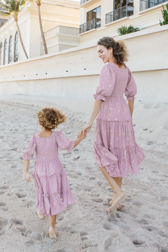 Mini Starry Nights Dress in Lilac