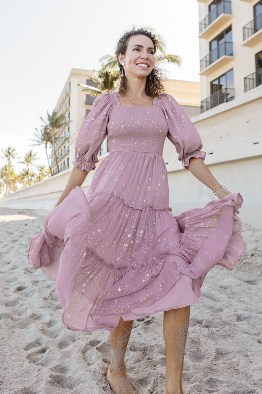 Starry Nights Dress in Lilac