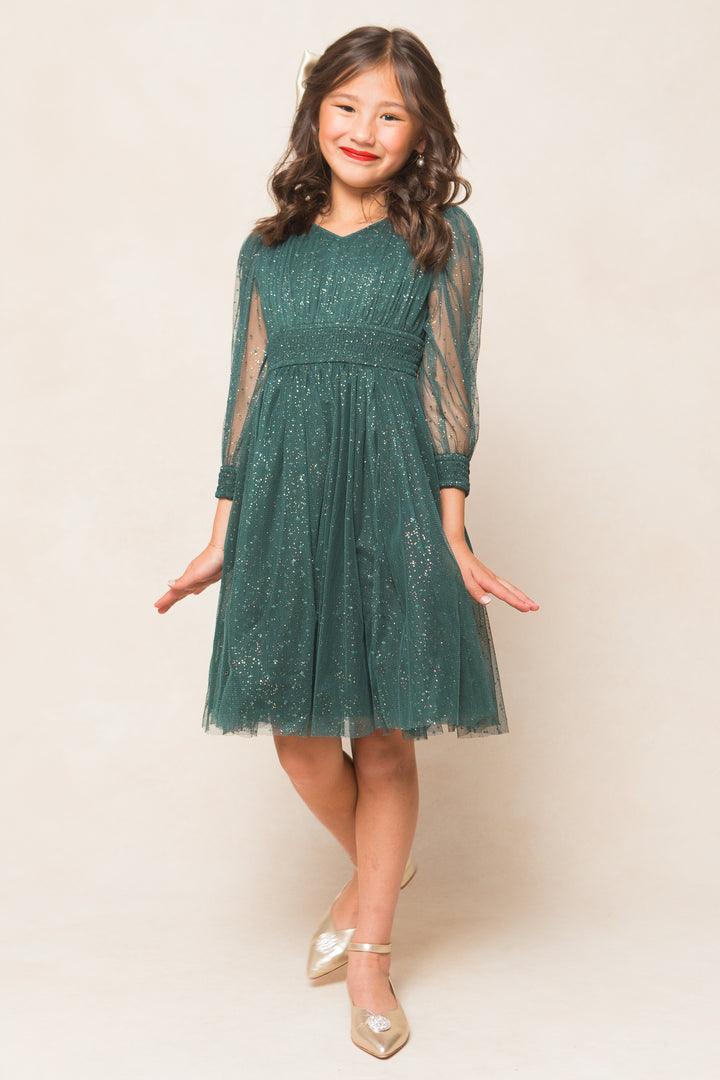 Mini Stella Dress in Emerald