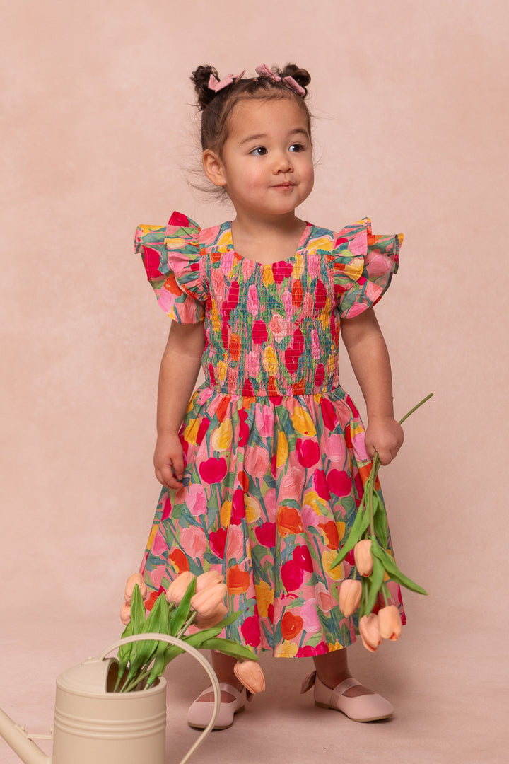 Mini Hattie Dress in Tulips