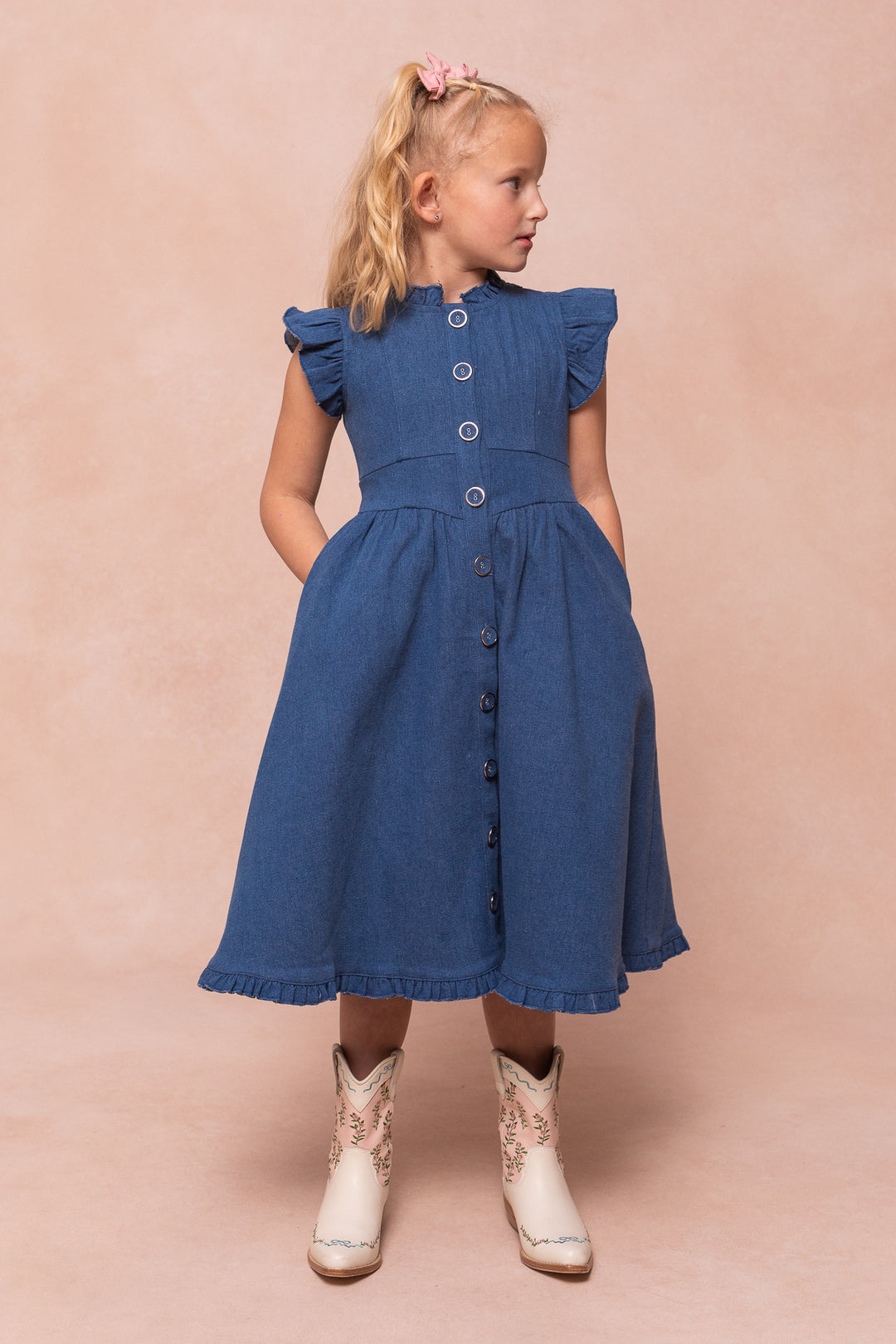 Mini Nelly Dress in Denim