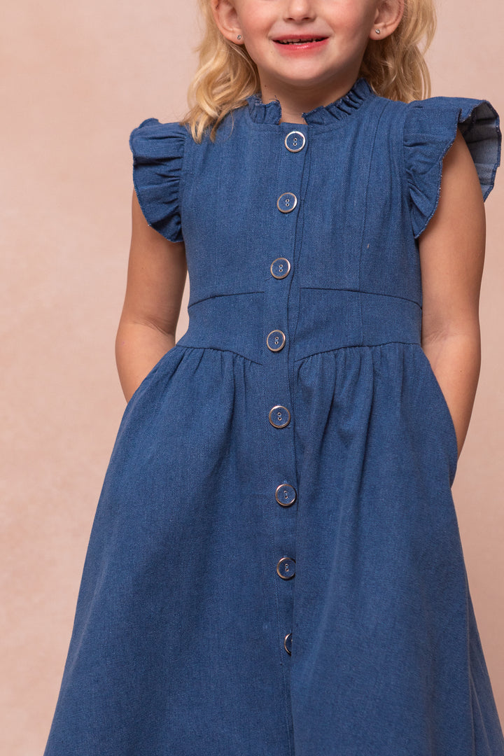 Mini Nelly Dress in Denim