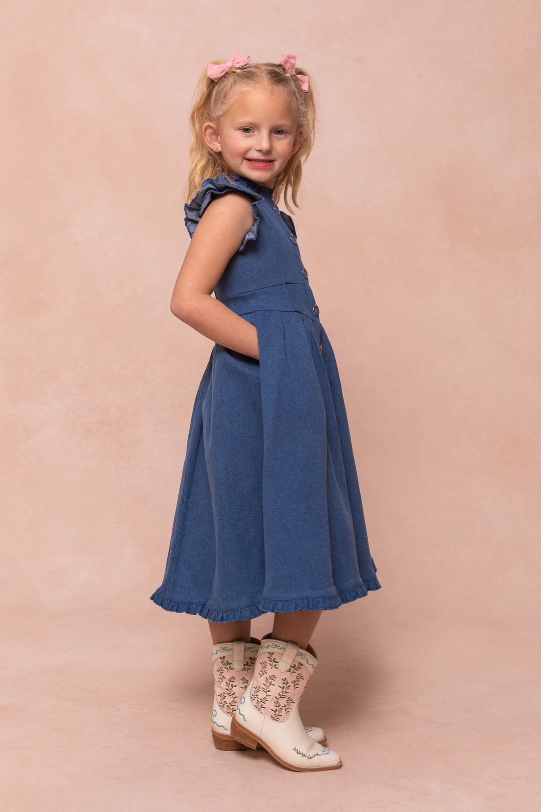 Mini Nelly Dress in Denim