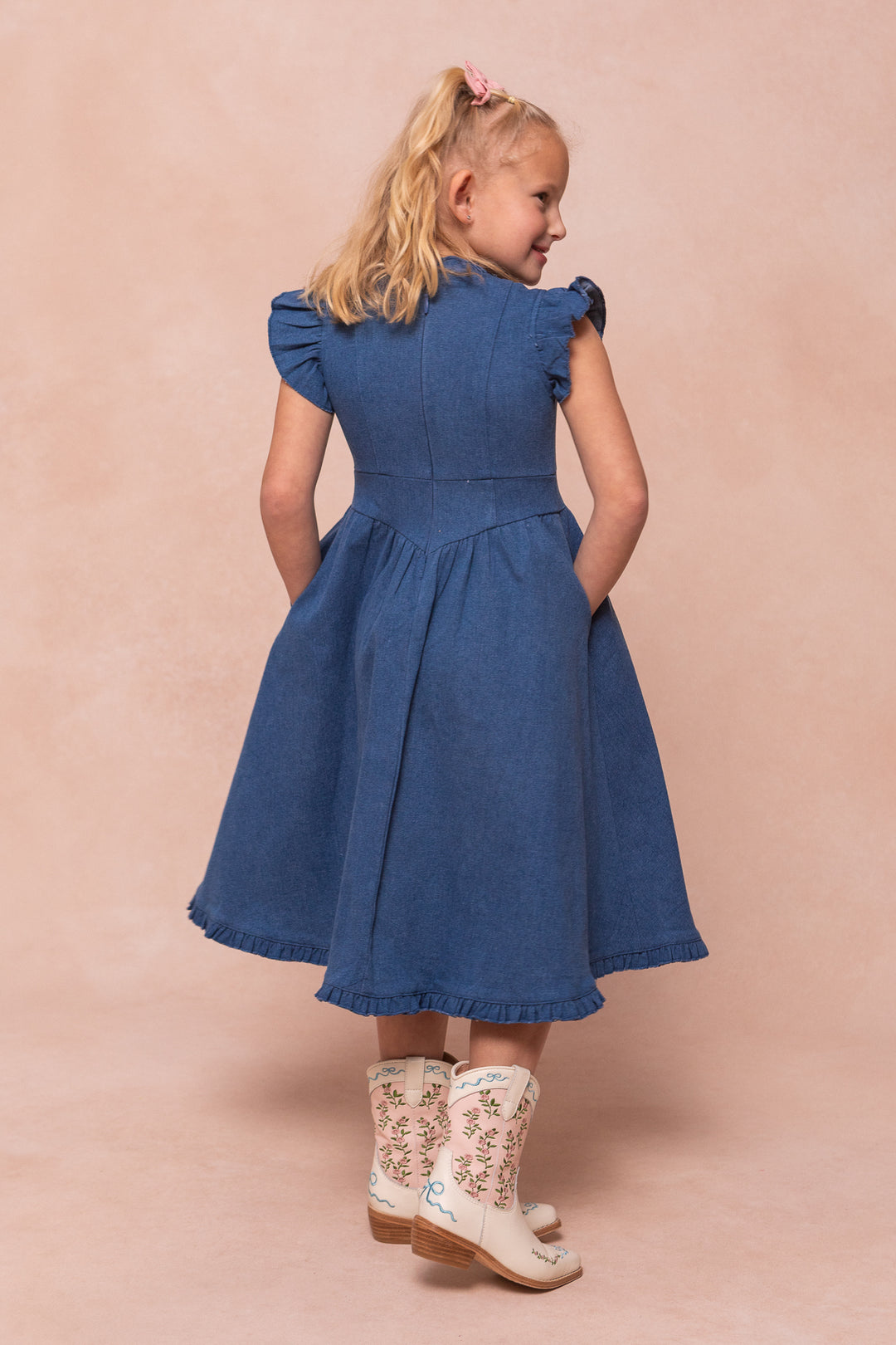 Mini Nelly Dress in Denim