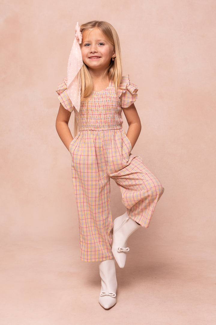 Mini Hattie Jumpsuit in Multicolor Gingham