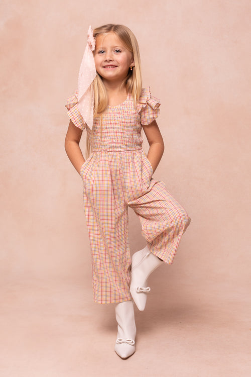 Mini Hattie Jumpsuit in Multicolor Gingham