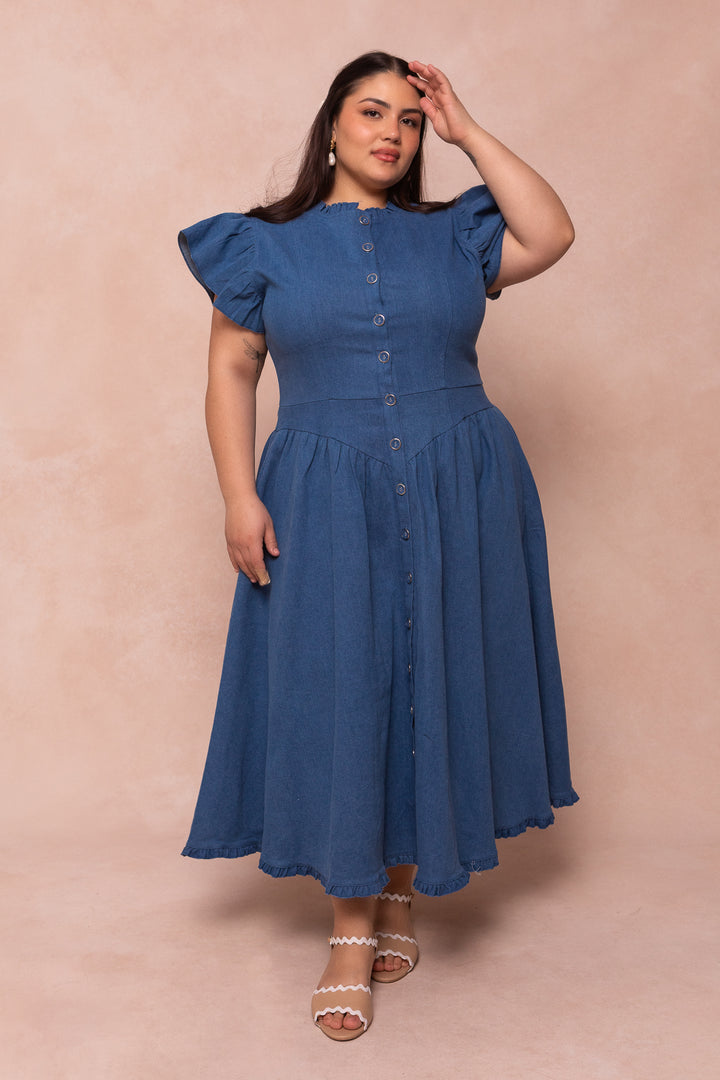 Nelly Dress in Denim