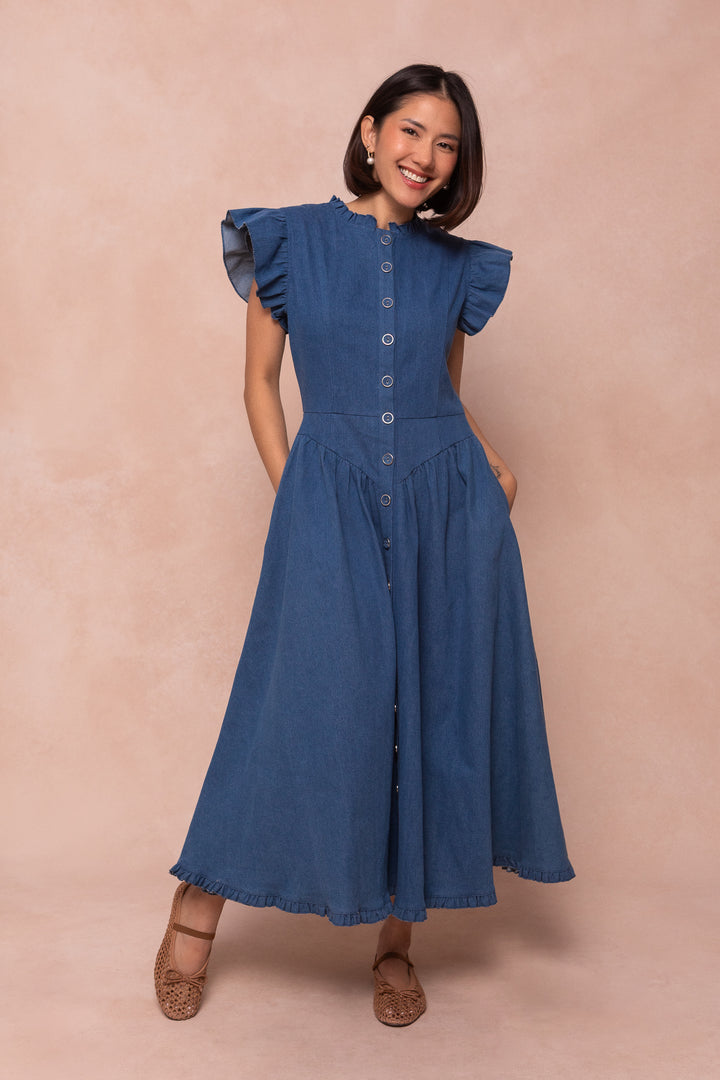 Nelly Dress in Denim