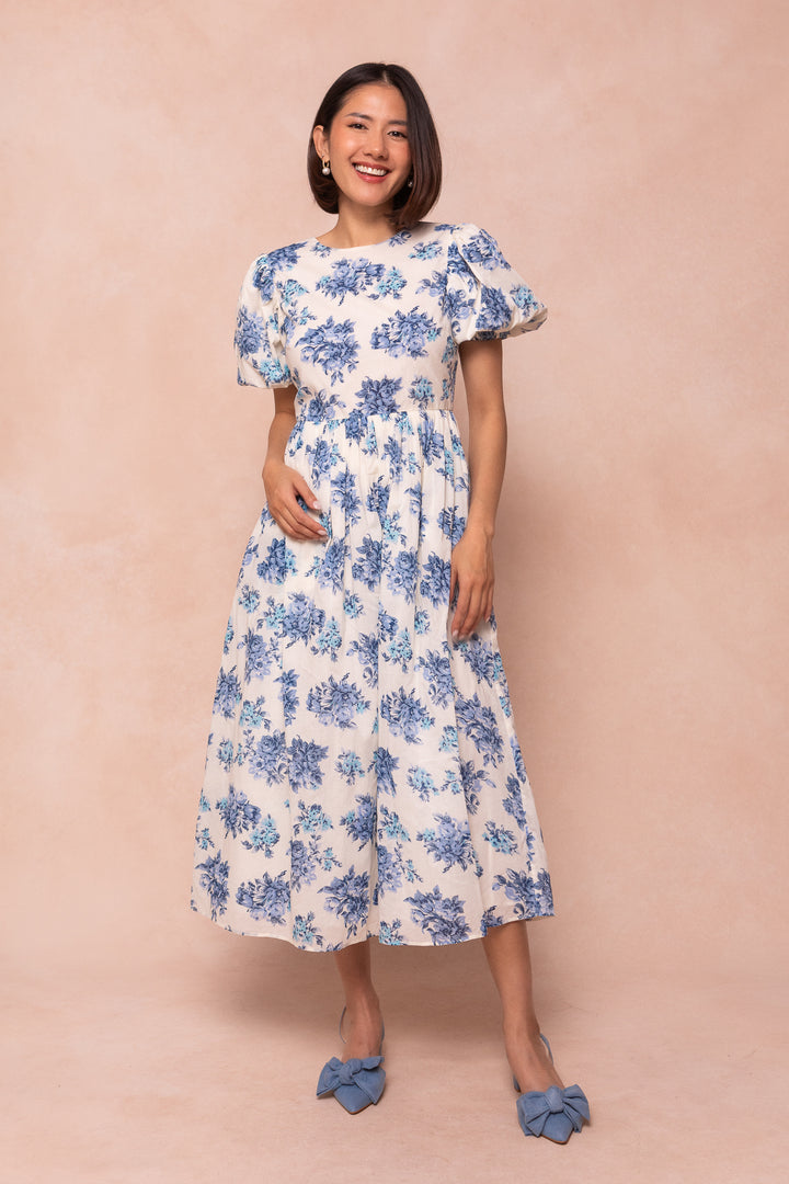 Odette Dress in Blue Floral