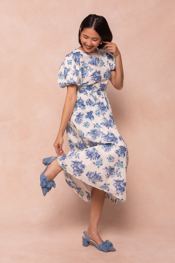 Odette Dress in Blue Floral