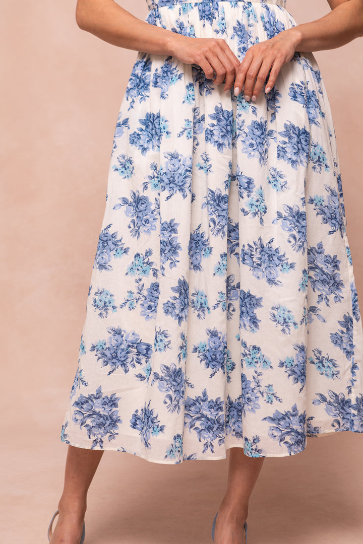 Odette Dress in Blue Floral