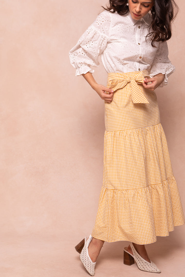 Jodi Skirt in Yellow Gingham