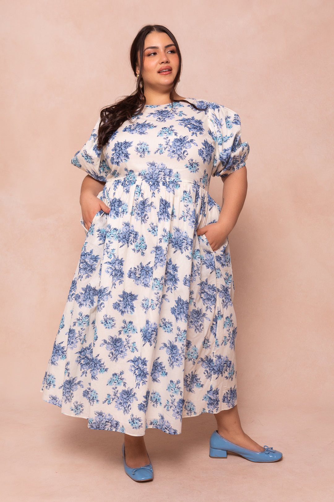 Odette Dress in Blue Floral