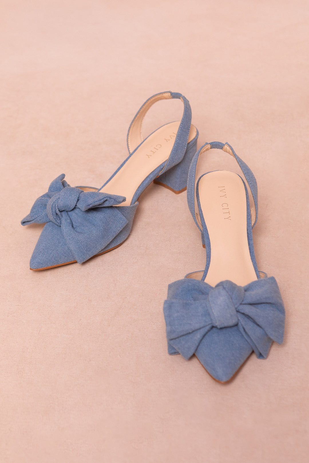 Eloise Bow Heel in Denim