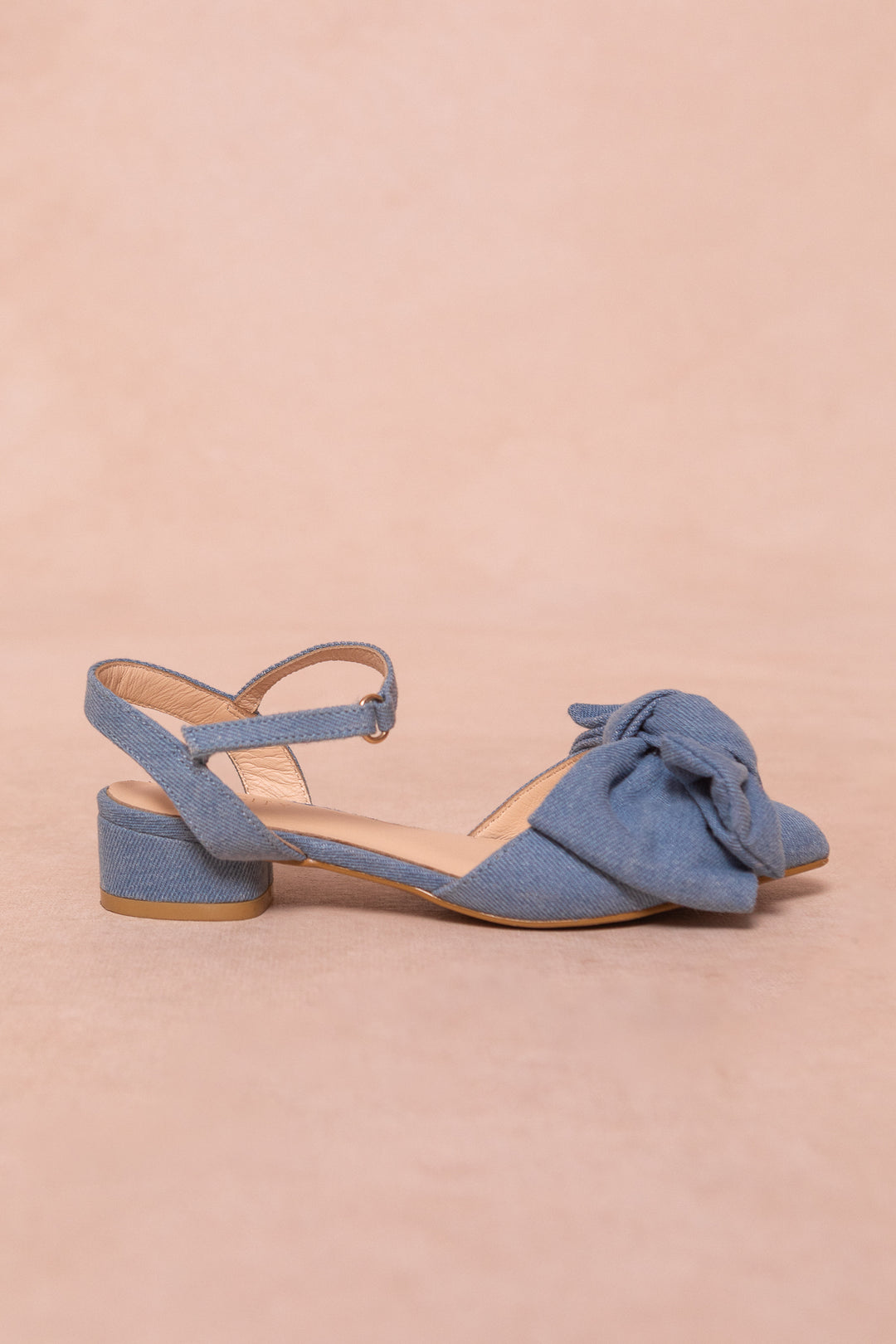 Mini Eloise Bow Heel in Denim