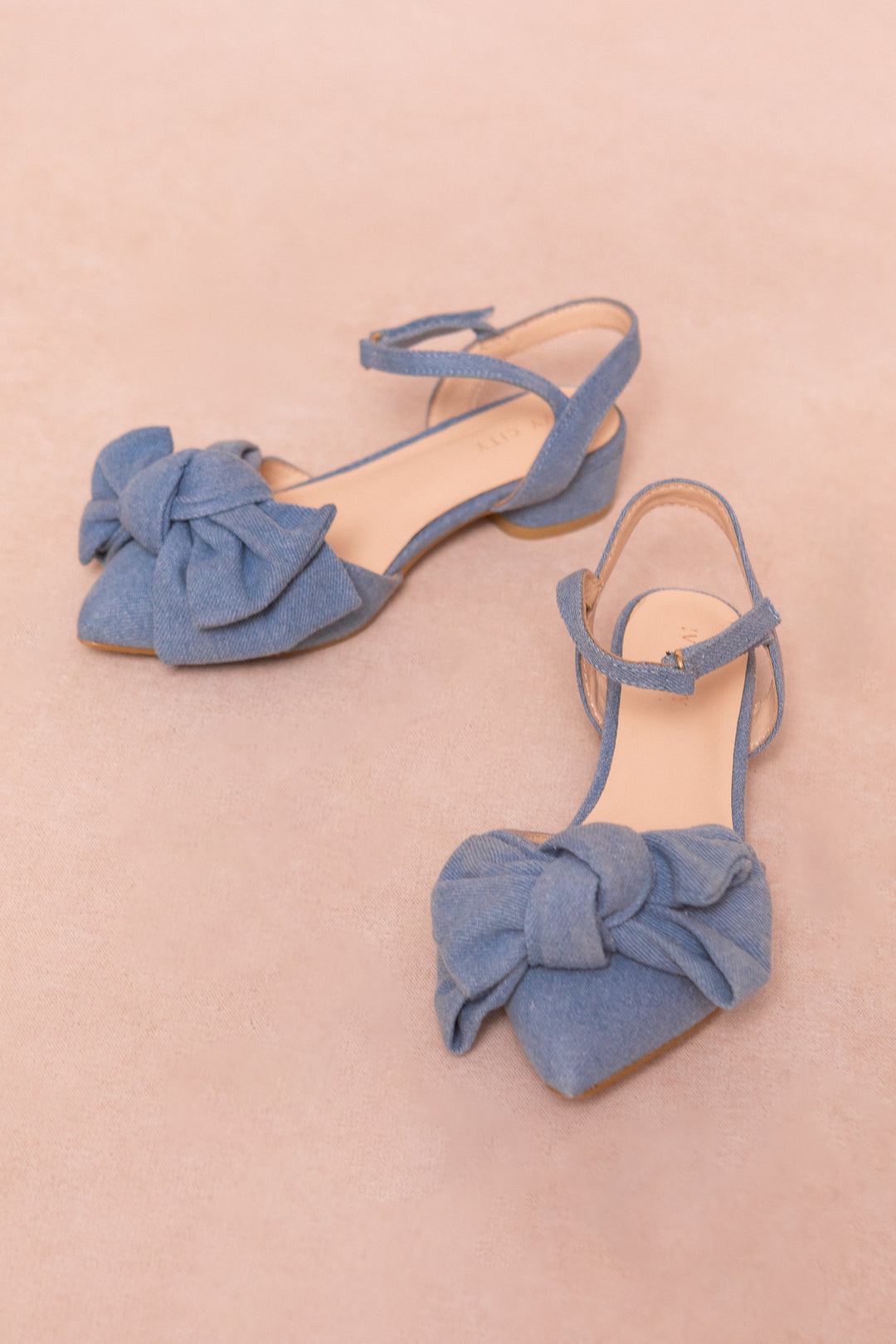 Mini Eloise Bow Heel in Denim