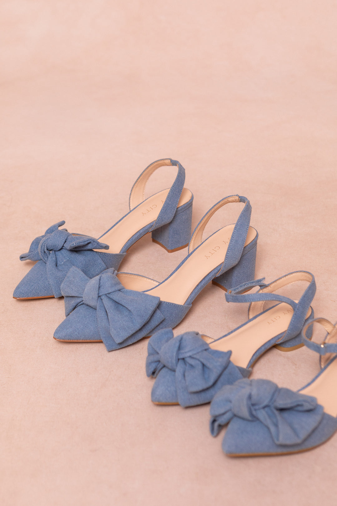 Eloise Bow Heel in Denim