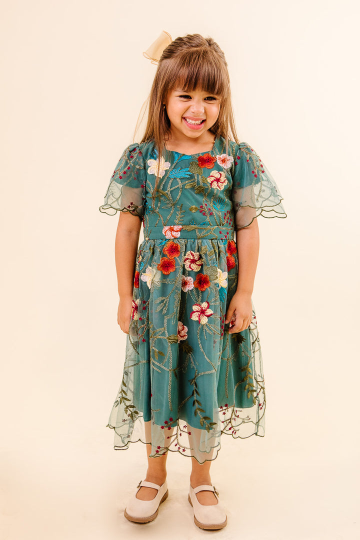 Mini Flora Dress in Jade