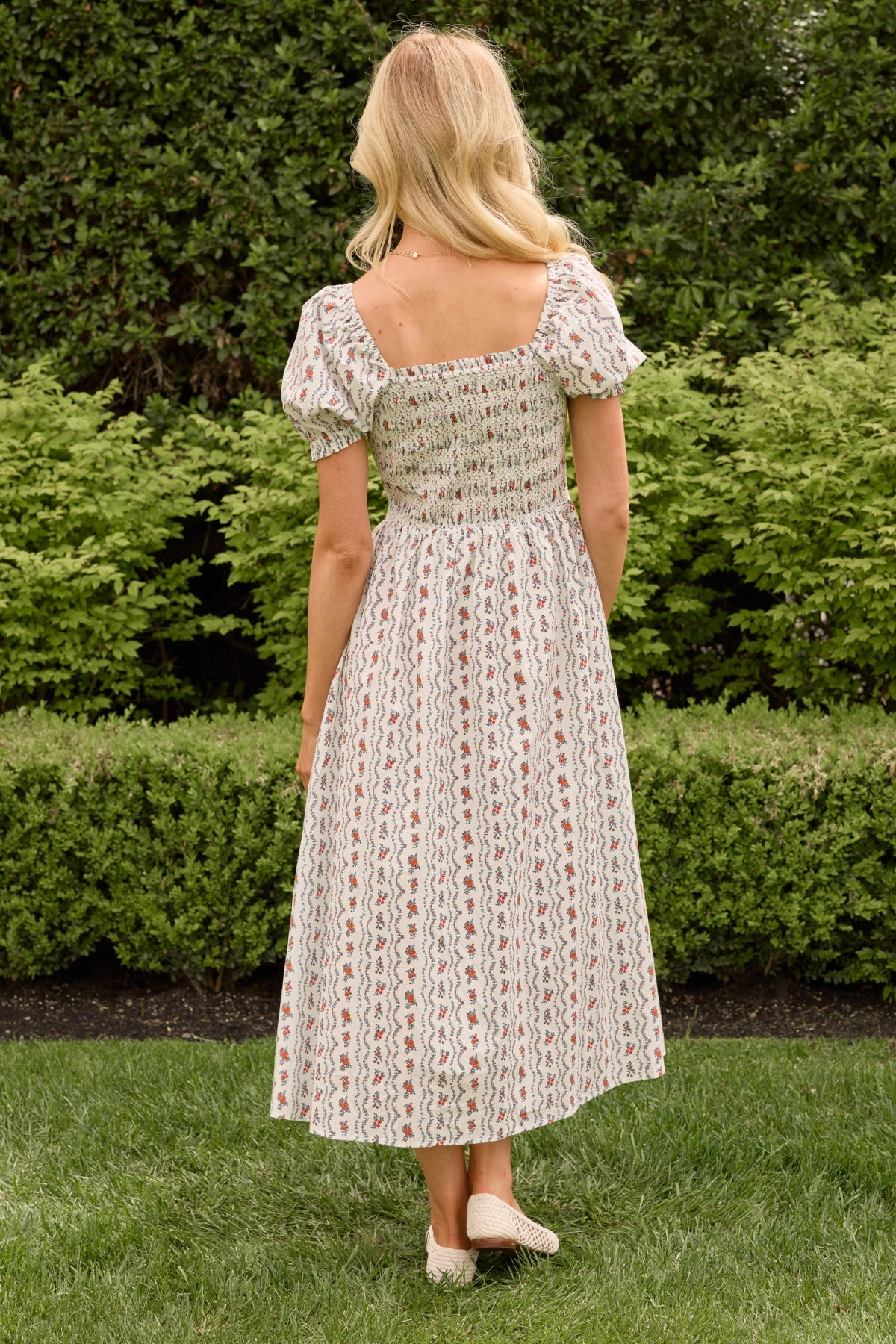 Sunday Best Dress in Linear Poppy Woodblock 1X