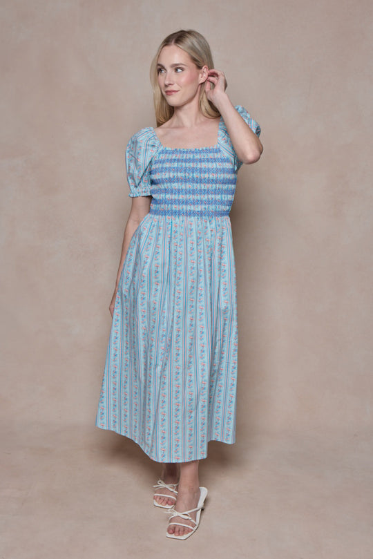 sunday best dress Sunday Best Dress in Rosette Linear Stripe