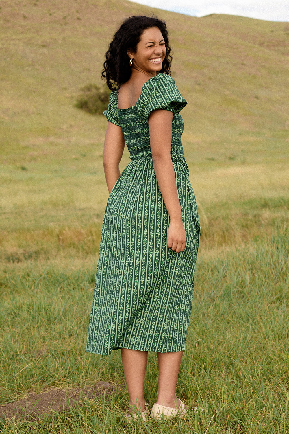 sunday best green dress Sunday Best Dress in Pine Felicity Floral S