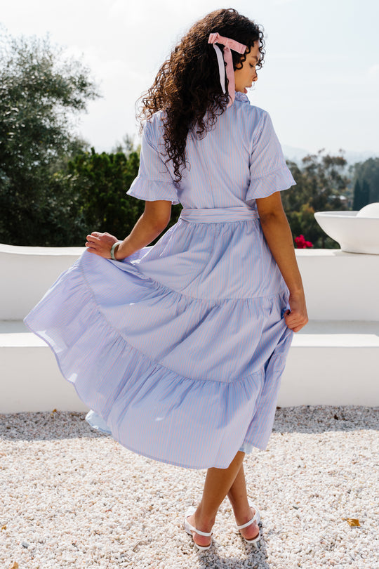 Sutton Dress in Pinstripe