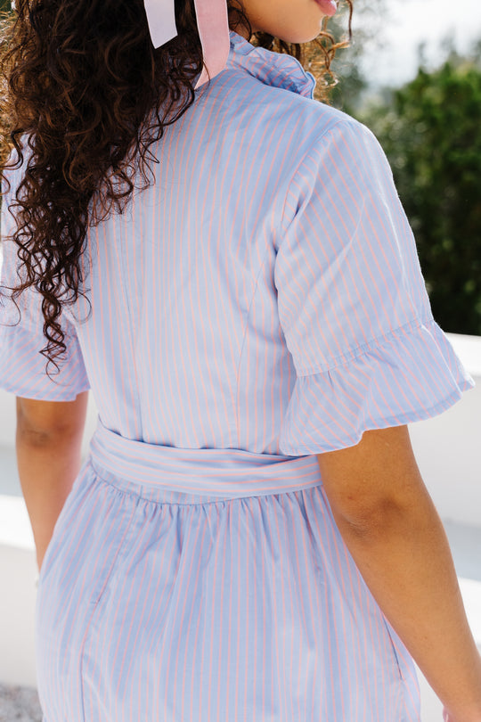 Sutton Dress in Pinstripe