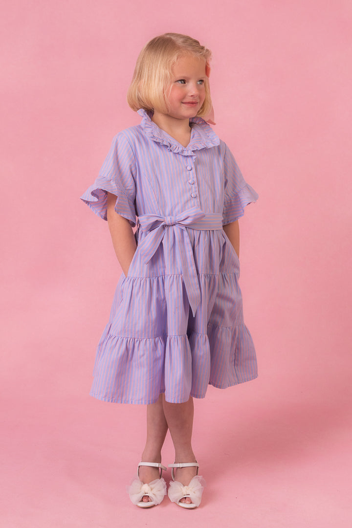 Mini Sutton Dress in Pinstripe