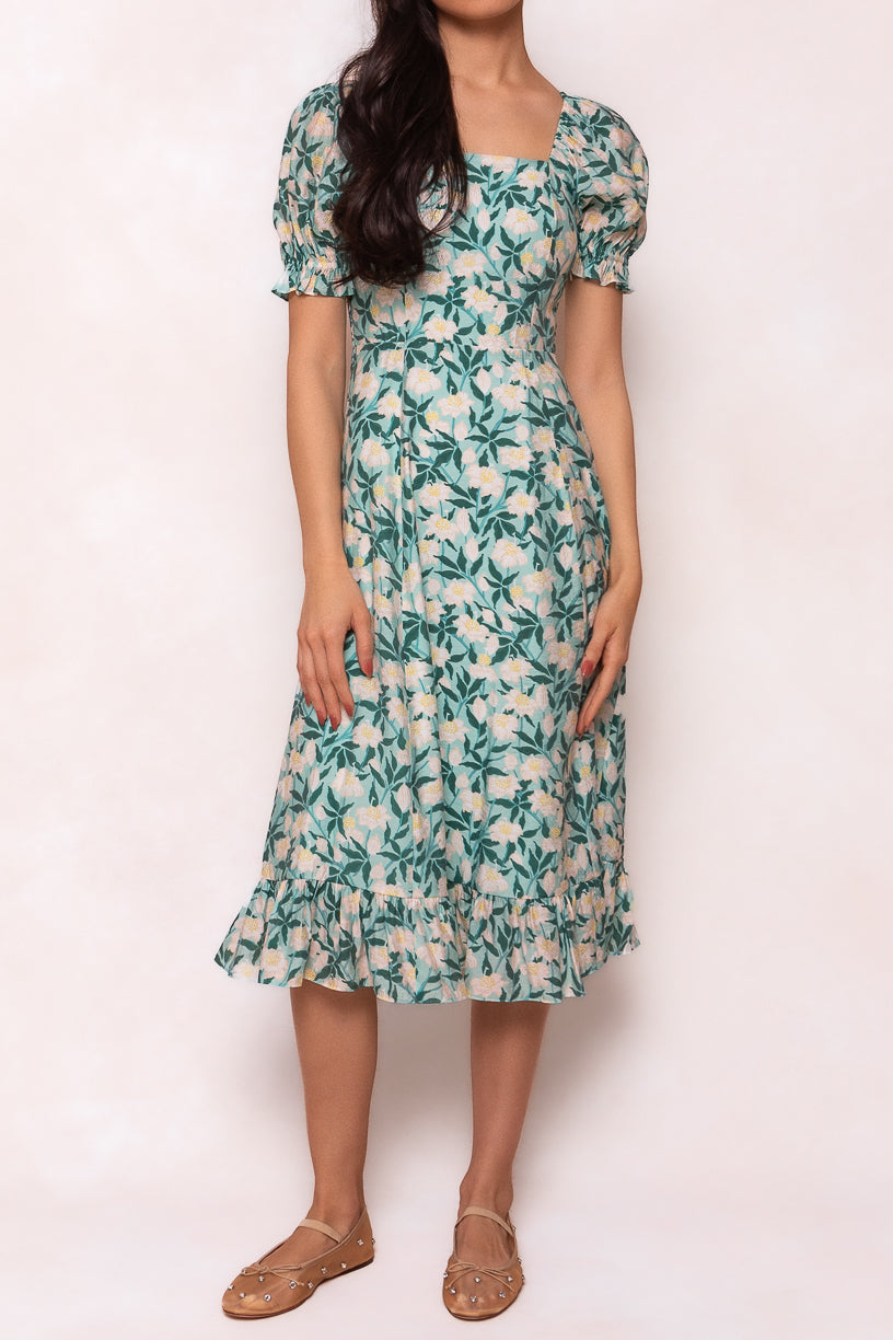 Tamara Dress in Green Floral