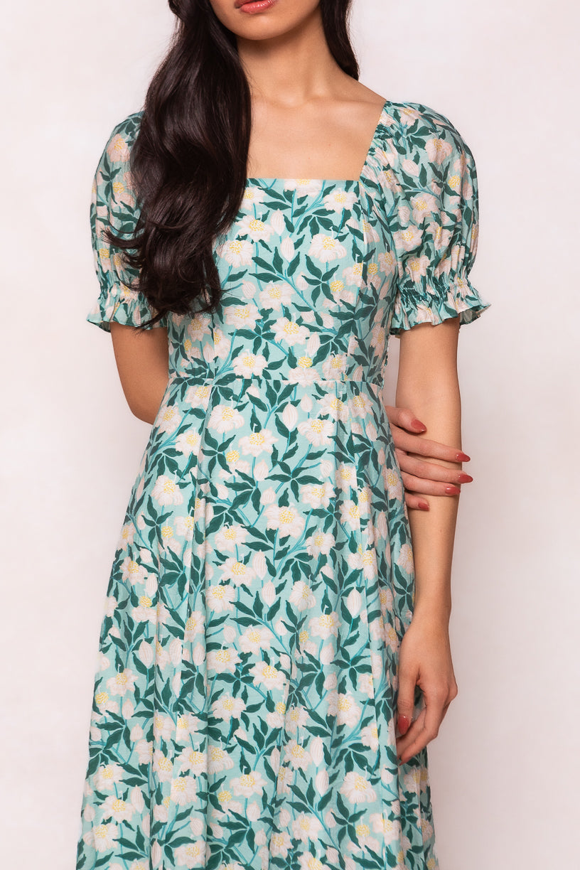 Tamara Dress in Green Floral