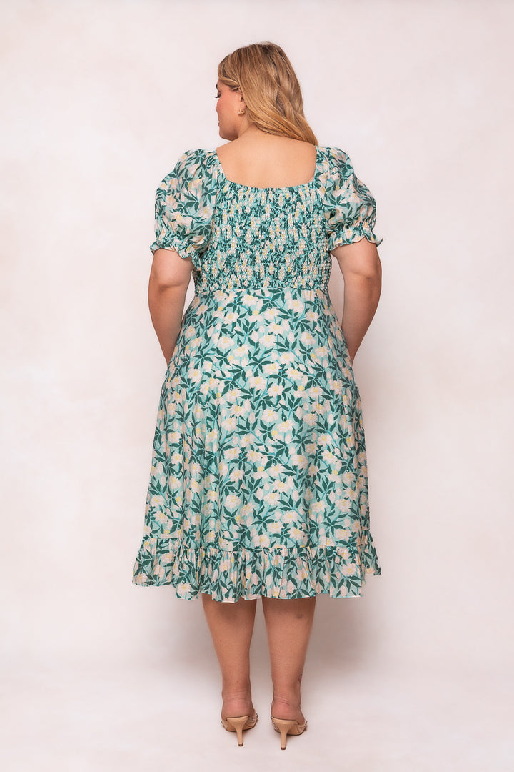 Tamara Dress in Green Floral