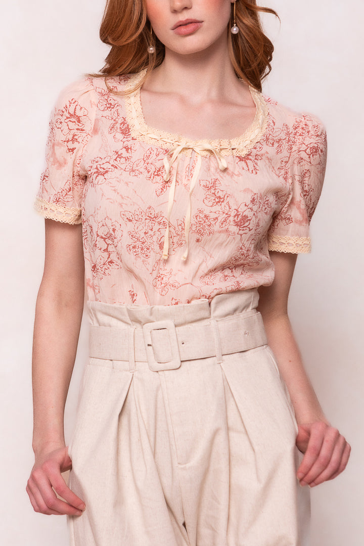 Tani Top in Pink Floral