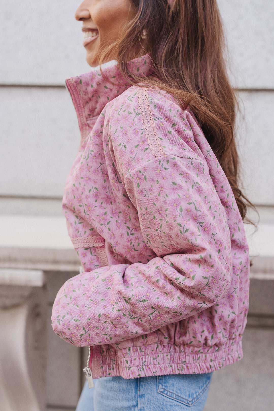 Tasia Jacket in Pink Floral