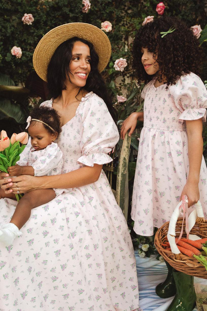 Teagan Dress in Purple Gingham