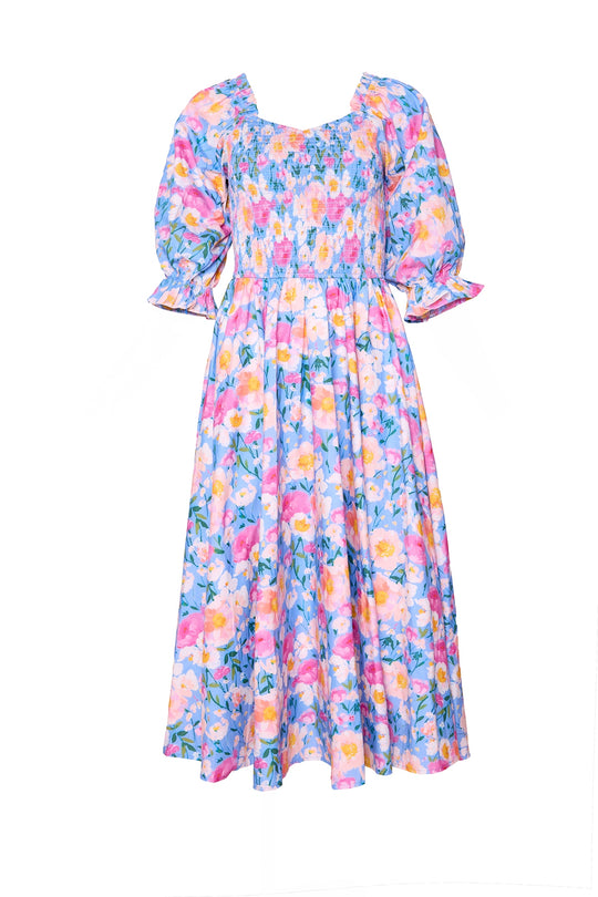 Teagan Dress in Delia Blue