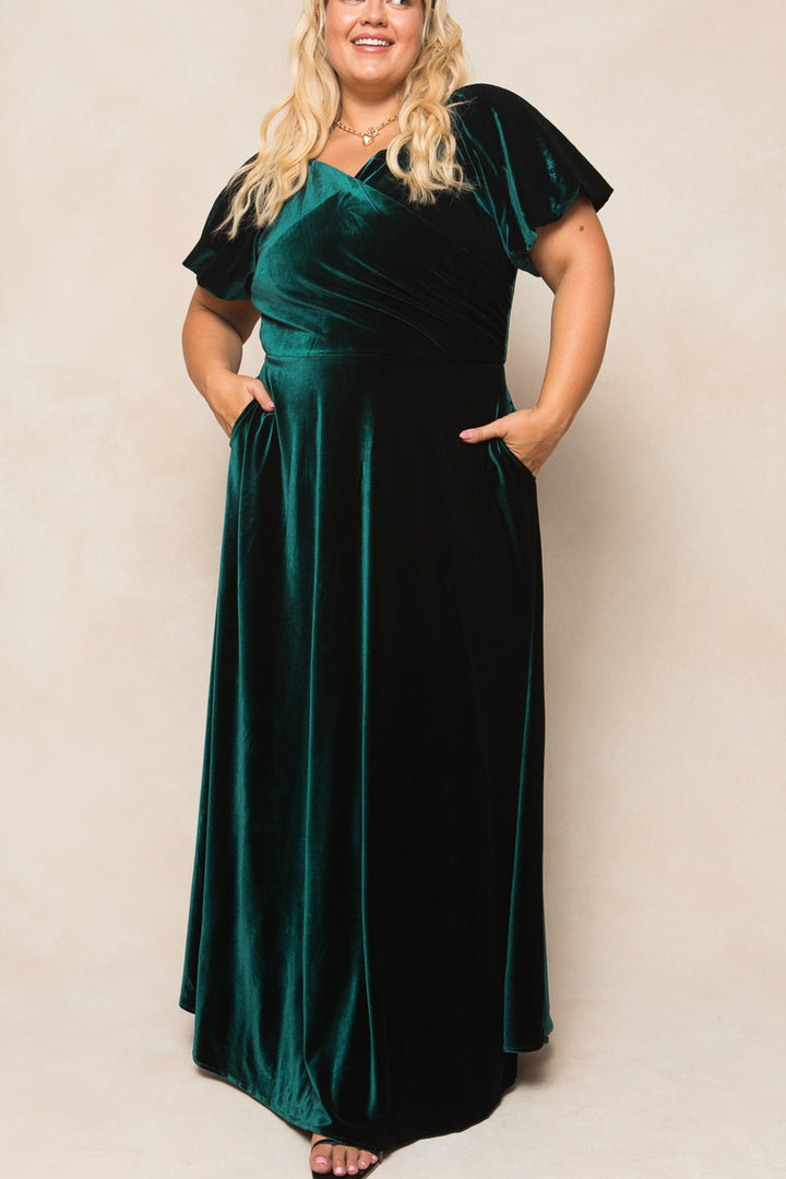 Tessie Dress in Emerald Velvet