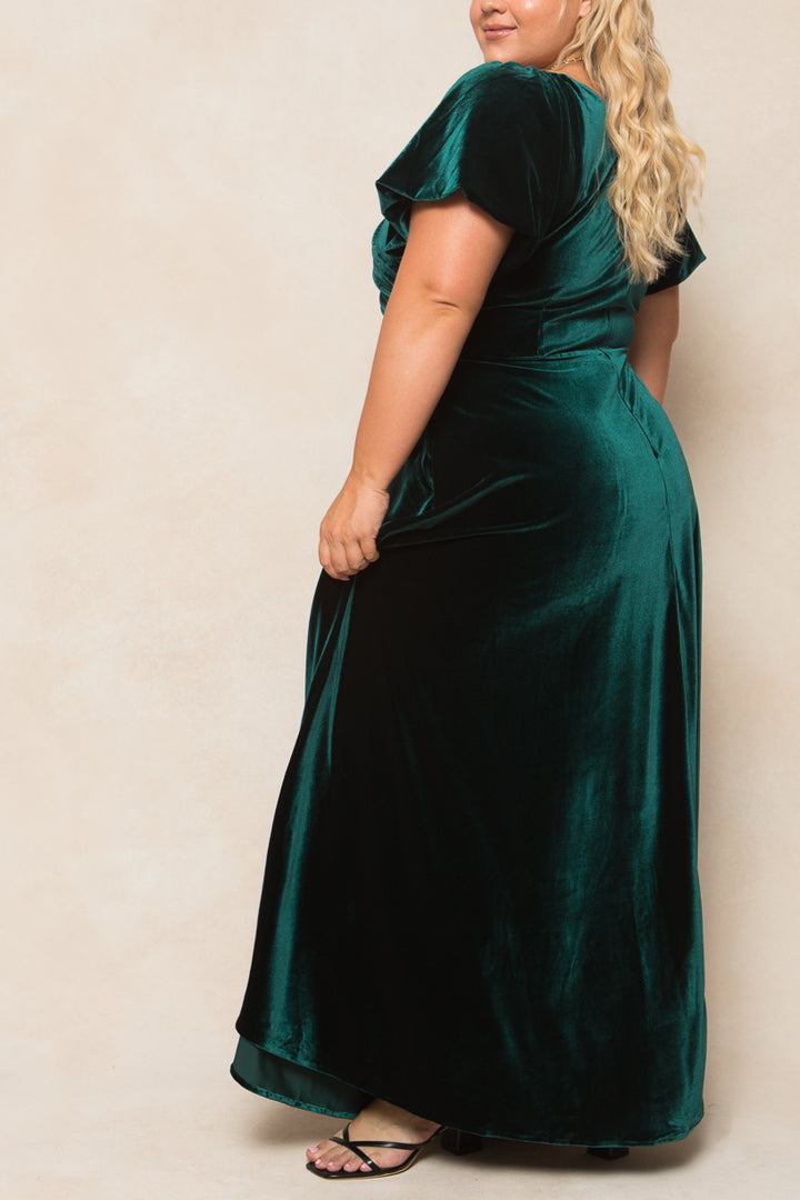 Tessie Dress in Emerald Velvet