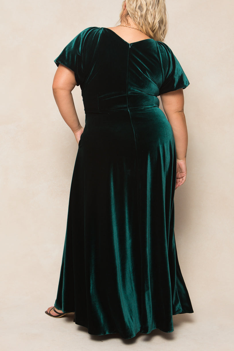 Tessie Dress in Emerald Velvet