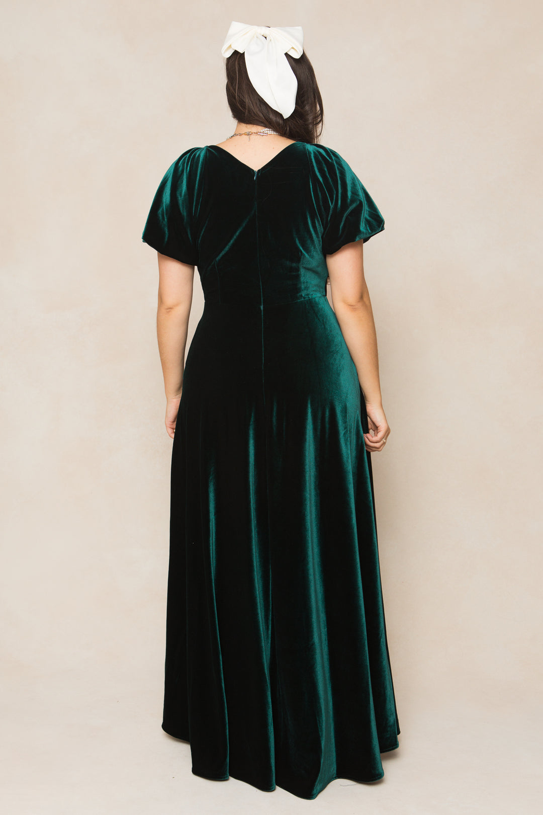 Tessie Dress in Emerald Velvet - FINAL SALE